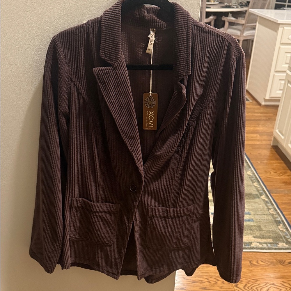 NWT Jacket- corduroy chocolate- colored lightweight jacket.